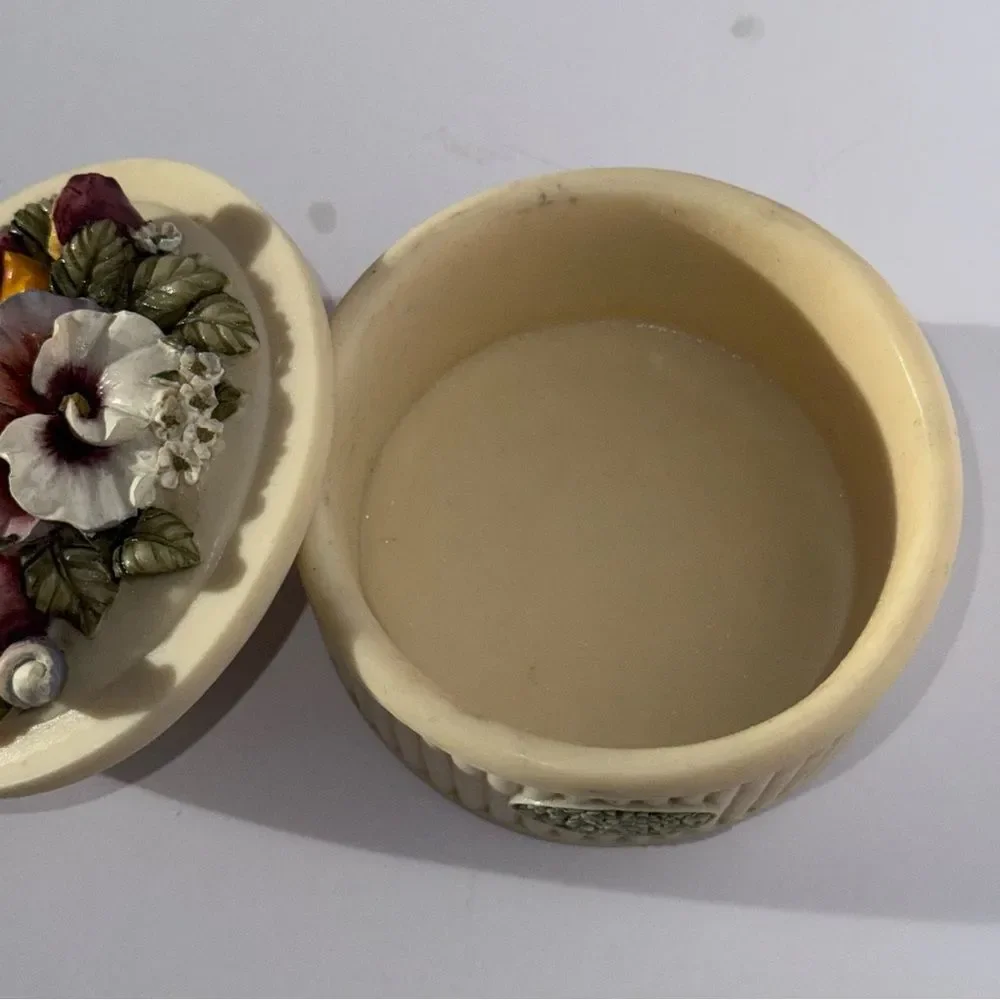 vintage pansy trinket pill box by Artisan Flair